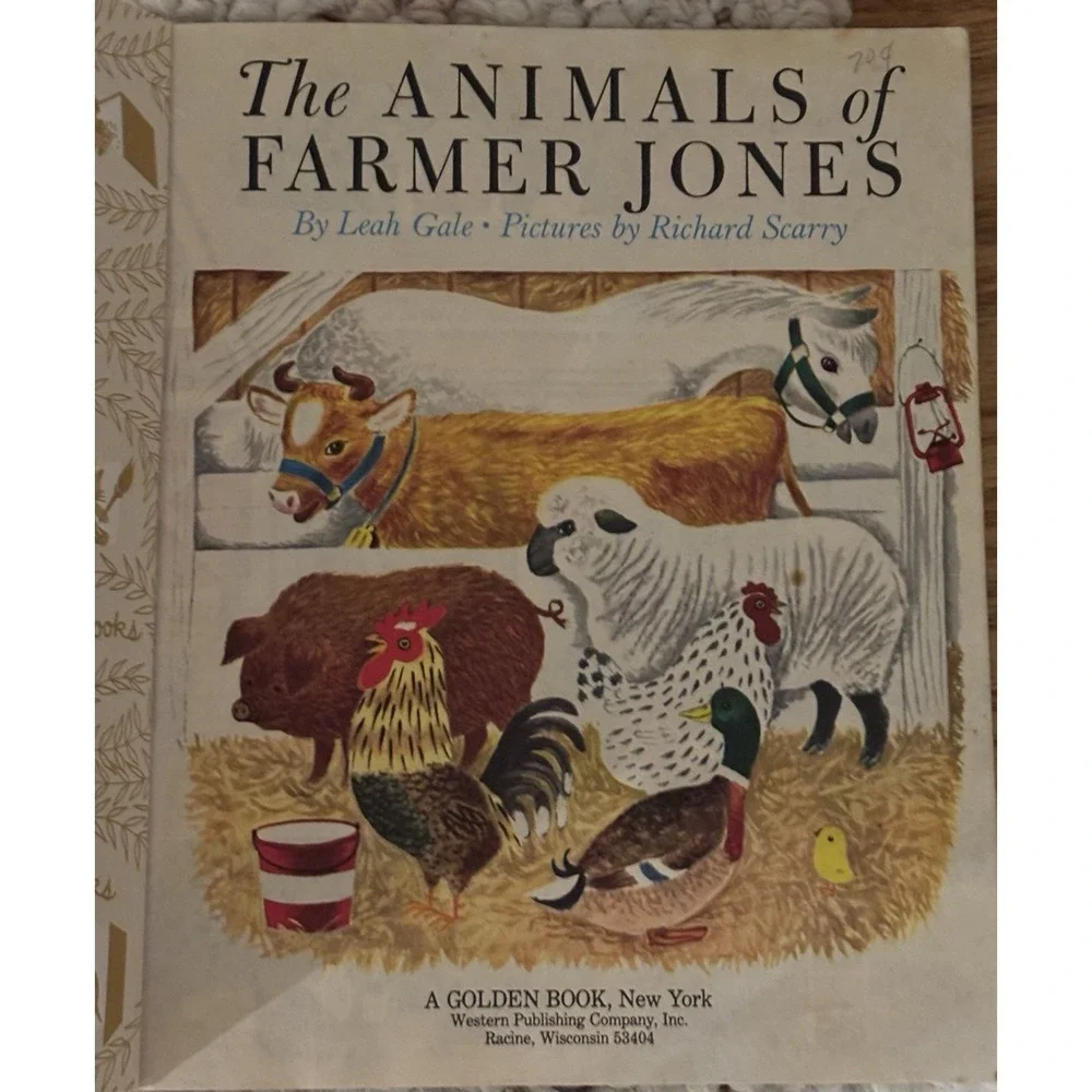 Vintage Little Golden Book  The Animals of Farmer Jones